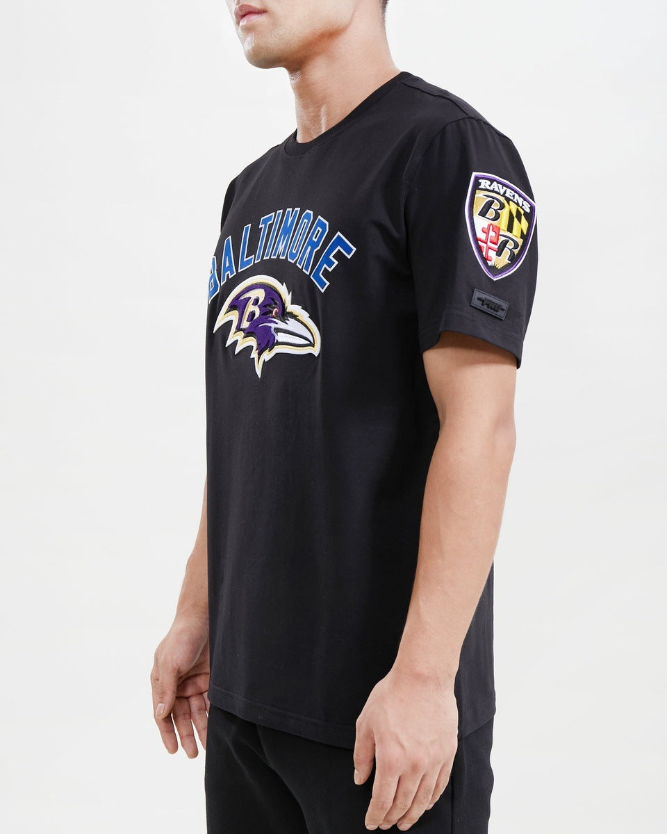 NFL BALTIMORE RAVENS CLASSIC BRISTLE MEN'S TEE (BLACK)