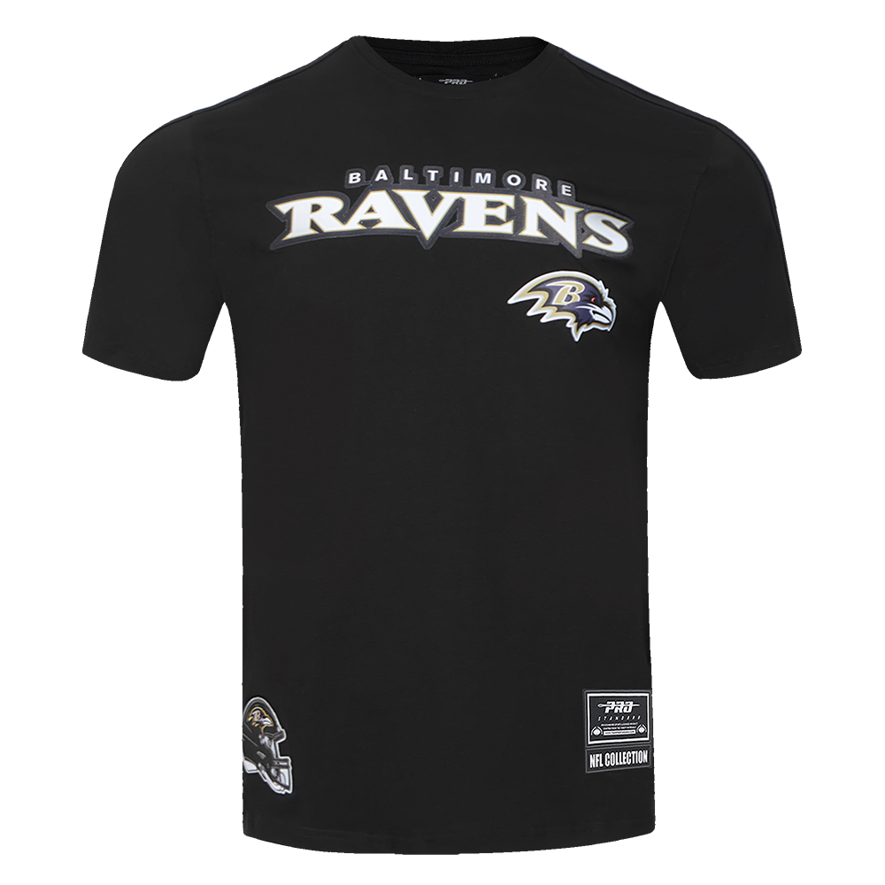 NFL BALTIMORE RAVENS CLASSIC MESH MEN'S SINGLE JERSEY STRIPED TEE (BLACK)