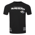 NFL BALTIMORE RAVENS CLASSIC MESH MEN'S SINGLE JERSEY STRIPED TEE (BLACK)