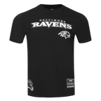 NFL BALTIMORE RAVENS CLASSIC MESH MEN'S SINGLE JERSEY STRIPED TEE (BLACK)
