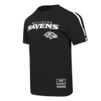 NFL BALTIMORE RAVENS CLASSIC MESH MEN'S SINGLE JERSEY STRIPED TEE (BLACK)