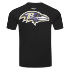 NFL BALTIMORE RAVENS CLASSIC MESH MEN'S SINGLE JERSEY STRIPED TEE (BLACK)