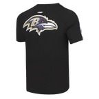 NFL BALTIMORE RAVENS CLASSIC MESH MEN'S SINGLE JERSEY STRIPED TEE (BLACK)