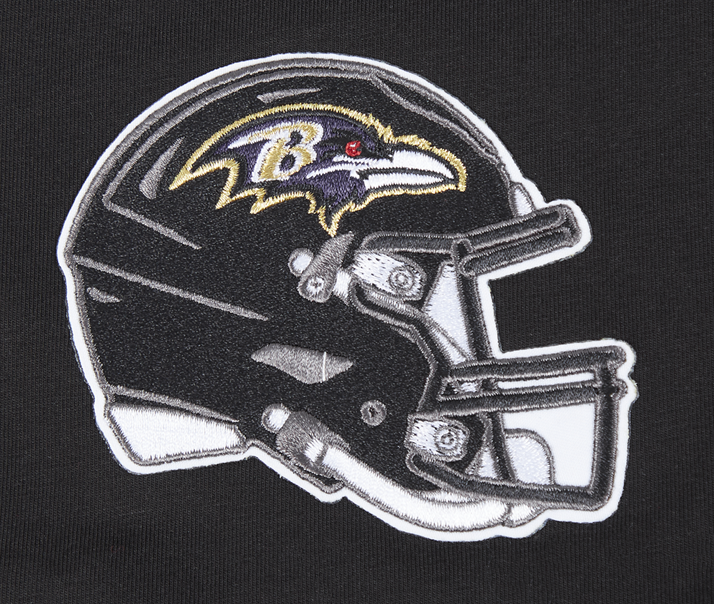 NFL BALTIMORE RAVENS CLASSIC MESH MEN'S SINGLE JERSEY STRIPED TEE (BLACK)