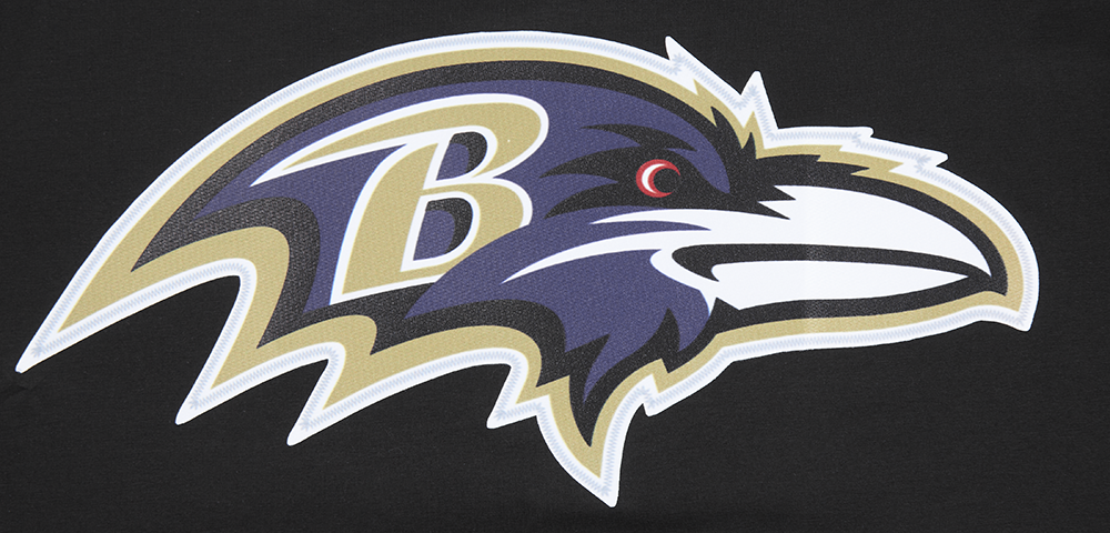 NFL BALTIMORE RAVENS CLASSIC MESH MEN'S SINGLE JERSEY STRIPED TEE (BLACK)