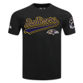 NFL BALTIMORE RAVENS SCRIPT TAIL T-SHIRT EN JERSEY SIMPLE POUR HOMME (NOIR)