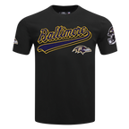 NFL BALTIMORE RAVENS SCRIPT TAIL T-SHIRT EN JERSEY SIMPLE POUR HOMME (NOIR)