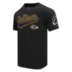 NFL BALTIMORE RAVENS SCRIPT TAIL T-SHIRT EN JERSEY SIMPLE POUR HOMME (NOIR)