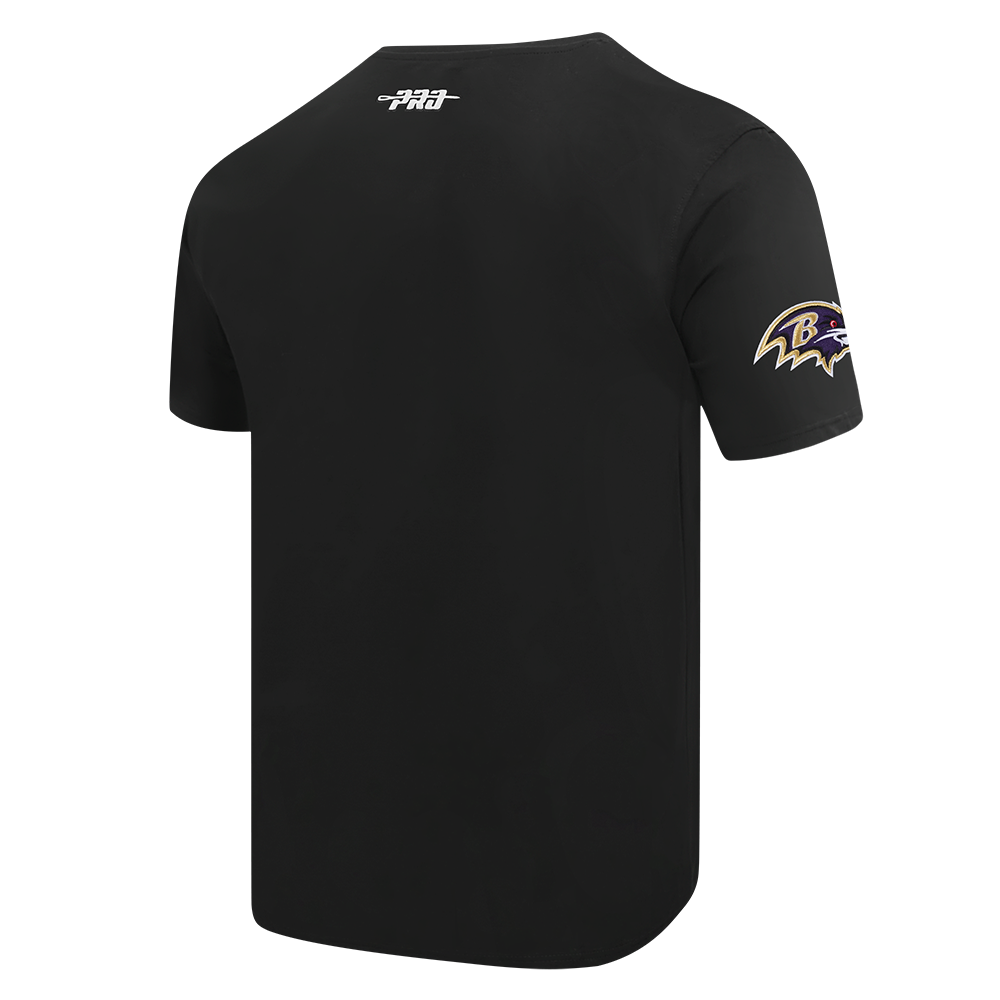NFL BALTIMORE RAVENS SCRIPT TAIL T-SHIRT EN JERSEY SIMPLE POUR HOMME (NOIR)