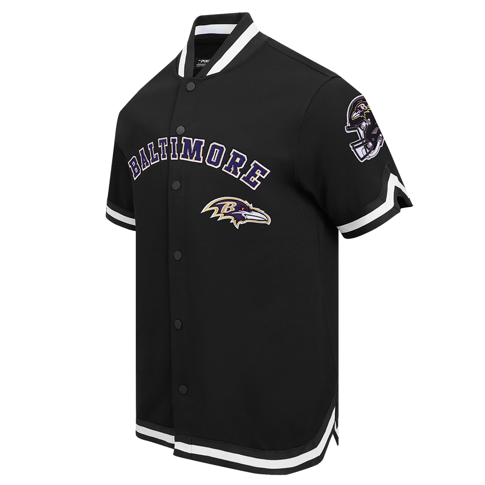 NFL BALTIMORE RAVENS CLASSIC MEN'S WARM UP JACKET (BLACK)