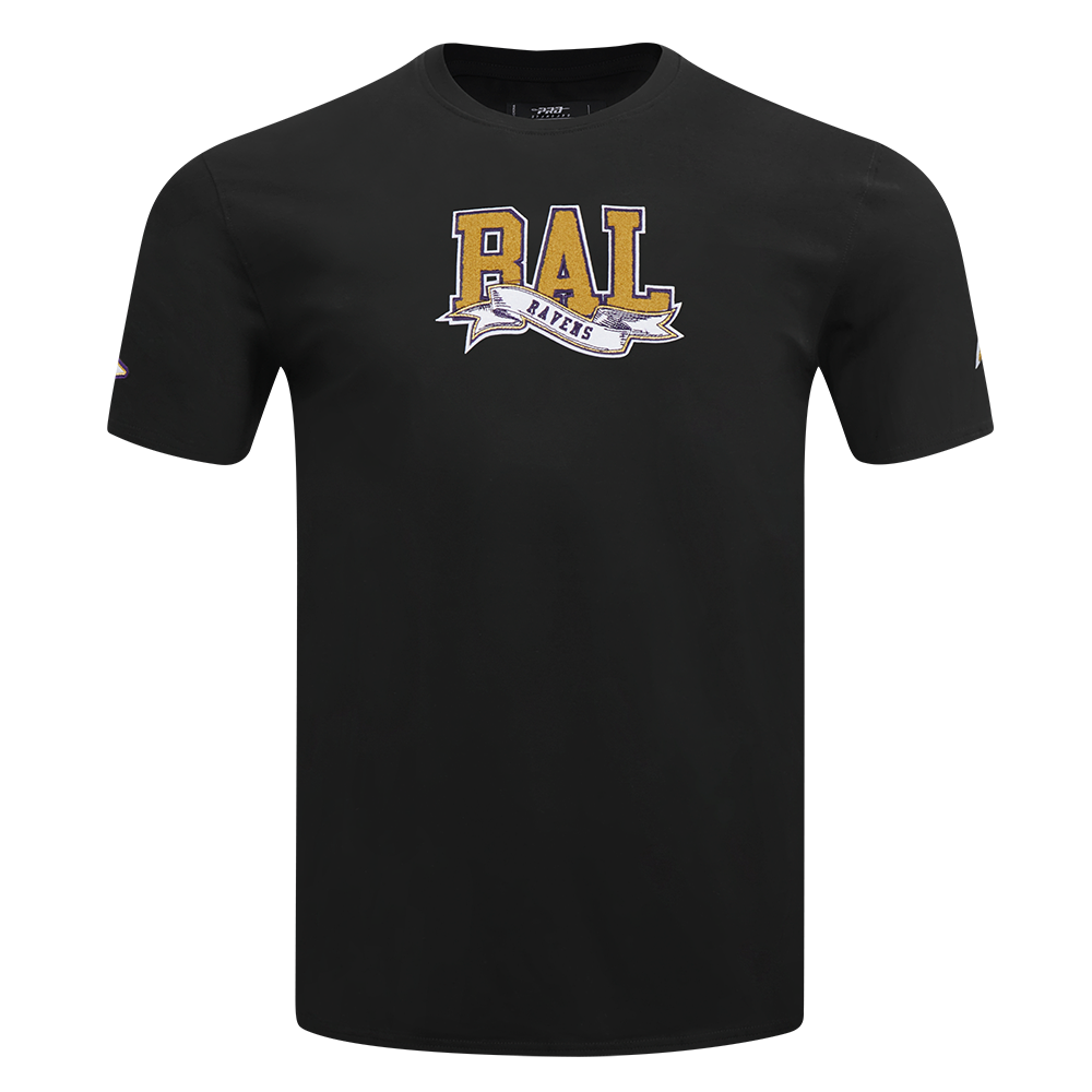 NFL BALTIMORE RAVENS TEAM PENNANTS T-SHIRT EN JERSEY SIMPLE POUR HOMME (NOIR)