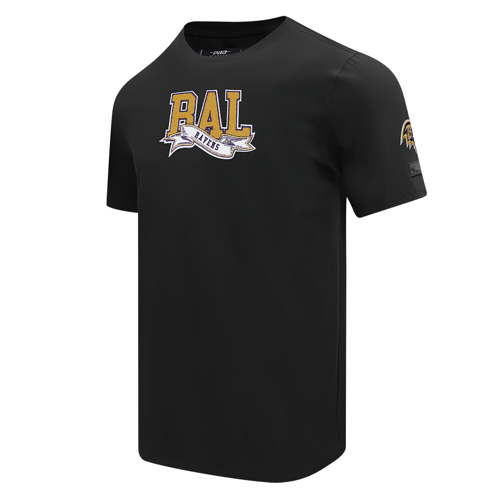 NFL BALTIMORE RAVENS TEAM PENNANTS MEN'S SINGLE JERSEY TEE (BLACK)