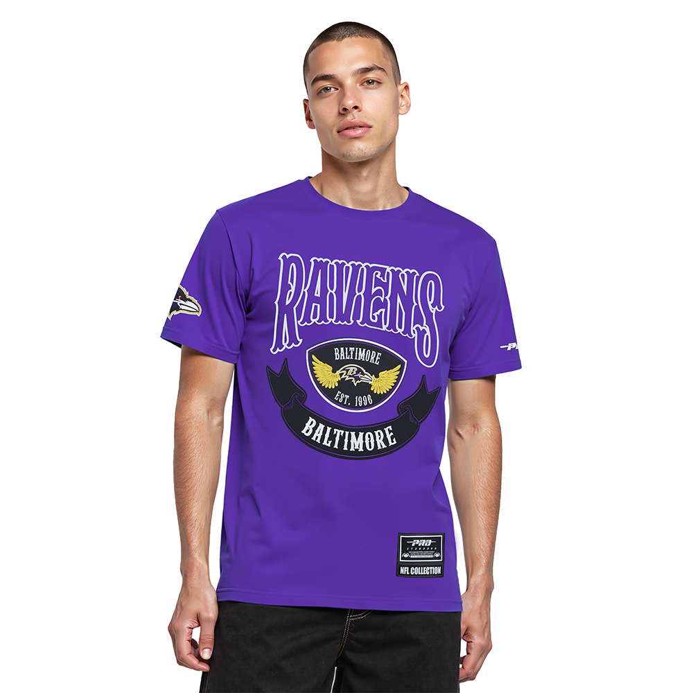 NFL BALTIMORE RAVENS BORN FOR SPORT T-SHIRT EN JERSEY SIMPLE POUR HOMME (VIOLET)