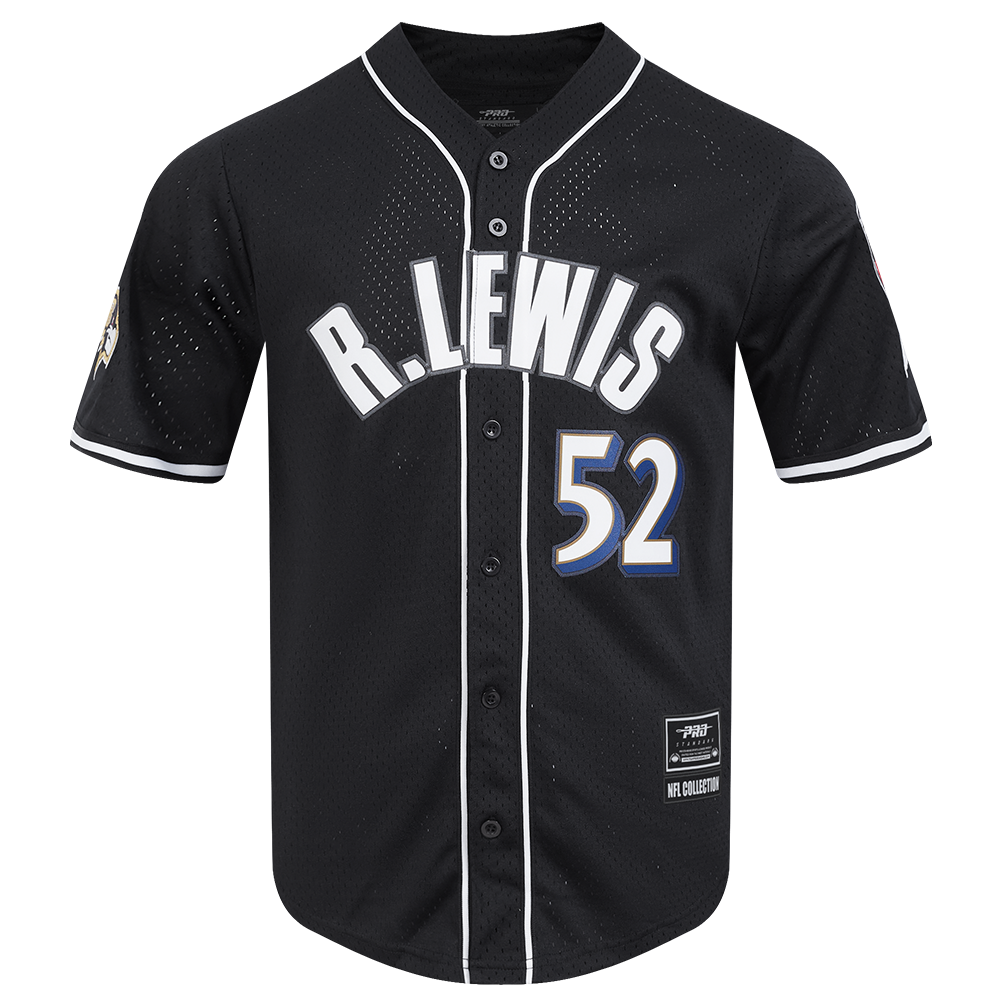 NFL BALTIMORE RAVENS RAYMOND LEWIS JR #52 MESH BOUTONNÉ POUR HOMME (NOIR)
