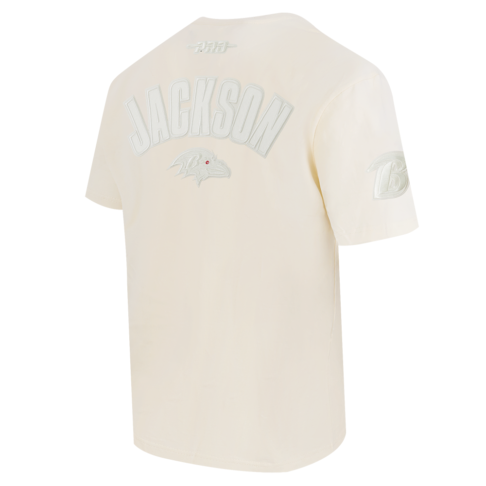 NFL BALTIMORE RAVENS LAMAR JACKSON #8 NEUTRAL CJ DROP SHOULDER POUR HOMME (COQUILLE D'ŒUF)