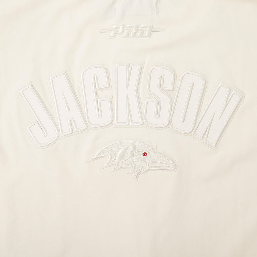 NFL BALTIMORE RAVENS LAMAR JACKSON #8 NEUTRAL CJ DROP SHOULDER POUR HOMME (COQUILLE D'ŒUF)