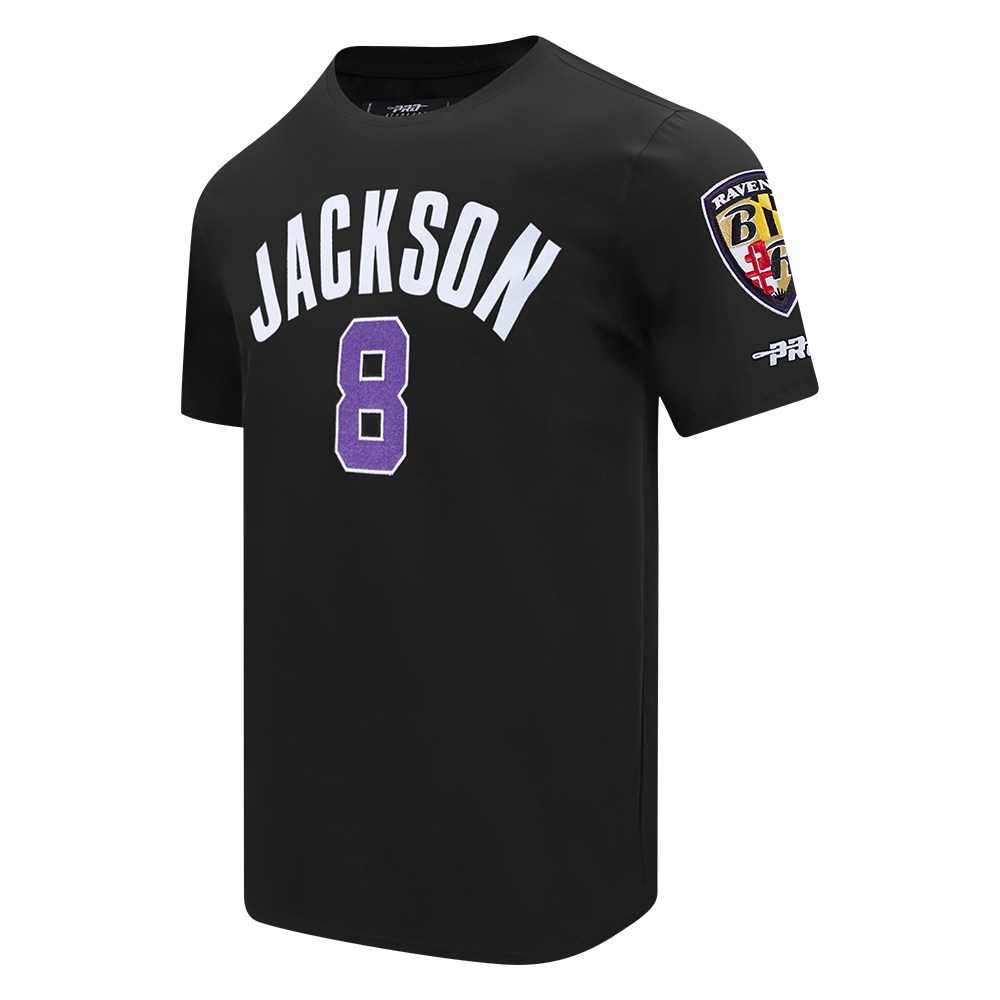 NFL BALTIMORE RAVENS LAMAR JACKSON #8 CLASSIC PNN MEN'S SJ TEE (BLACK)