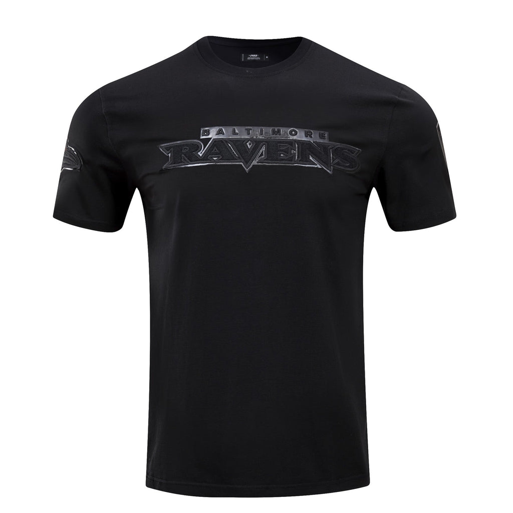 NFL BALTIMORE RAVENS TRIPLE BLACK LOGO PRO TEAM MEN'S TEE (TRIPLE BLACK)
