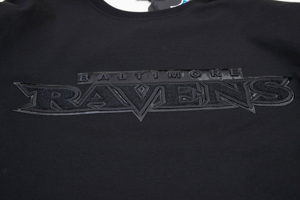 NFL BALTIMORE RAVENS TRIPLE BLACK LOGO PRO TEAM MEN'S TEE (TRIPLE BLACK)