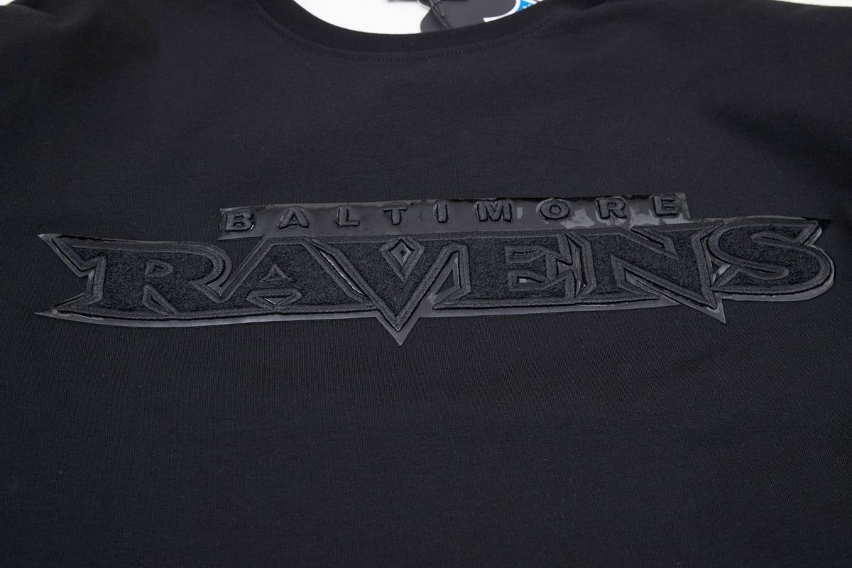 NFL BALTIMORE RAVENS TRIPLE BLACK LOGO PRO TEAM MEN'S TEE (TRIPLE BLACK)