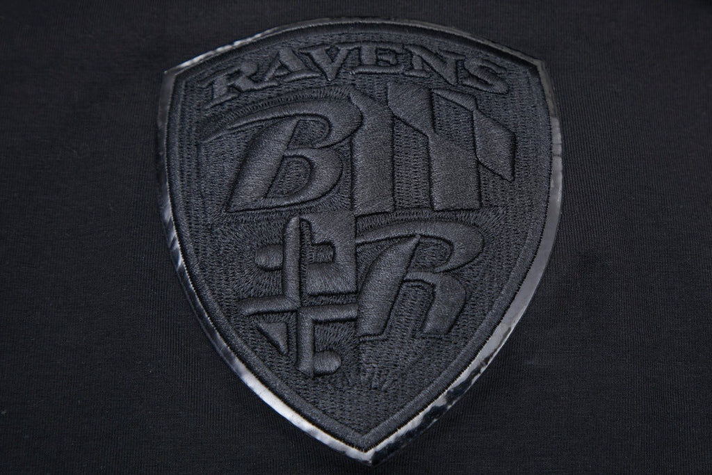 NFL BALTIMORE RAVENS TRIPLE BLACK LOGO PRO TEAM MEN'S TEE (TRIPLE BLACK)