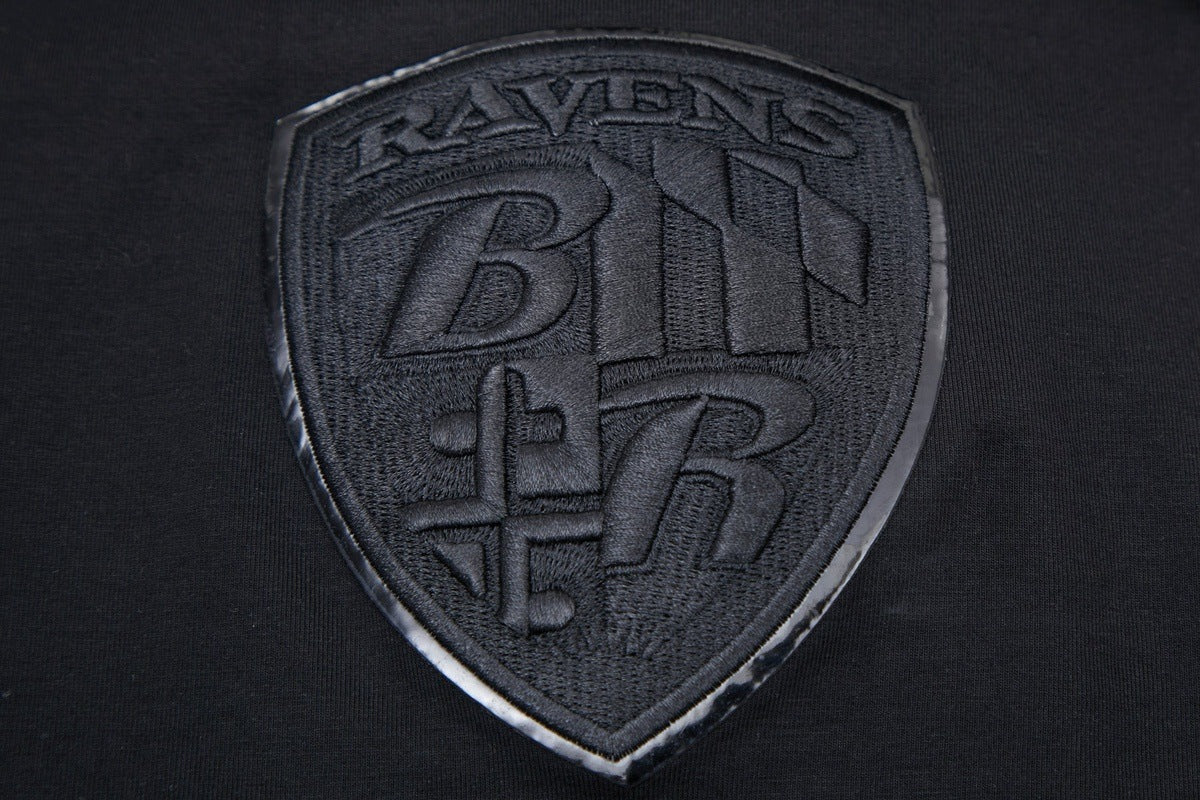 NFL BALTIMORE RAVENS TRIPLE BLACK LOGO PRO TEAM MEN'S TEE (TRIPLE BLACK)