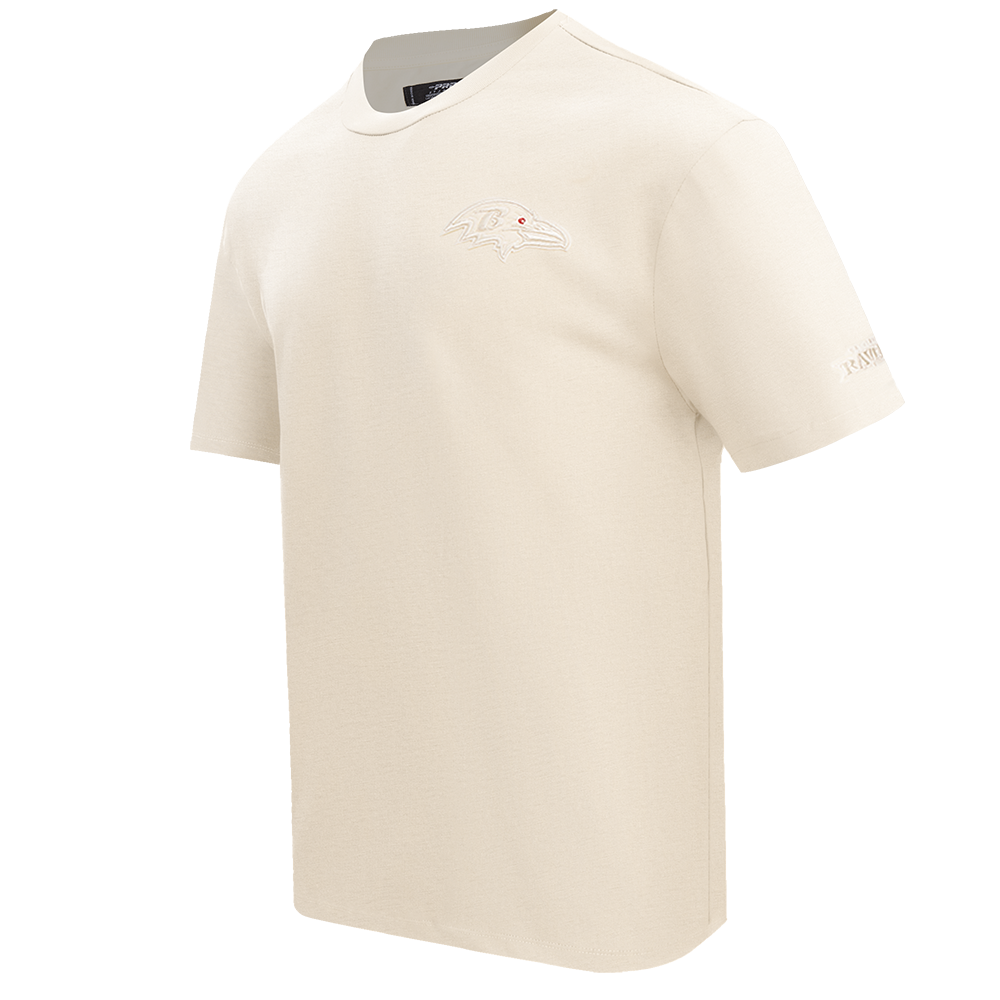 NFL BALTIMORE RAVENS NEUTRAL MEN'S DROP SHOULDER TEE (EGGSHELL)