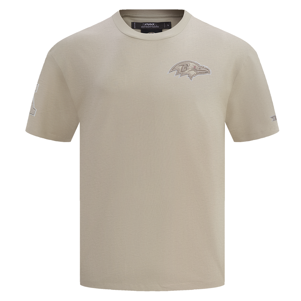 NFL BALTIMORE RAVENS NEUTRAL MEN'S DROP SHOULDER TEE (TAUPE)