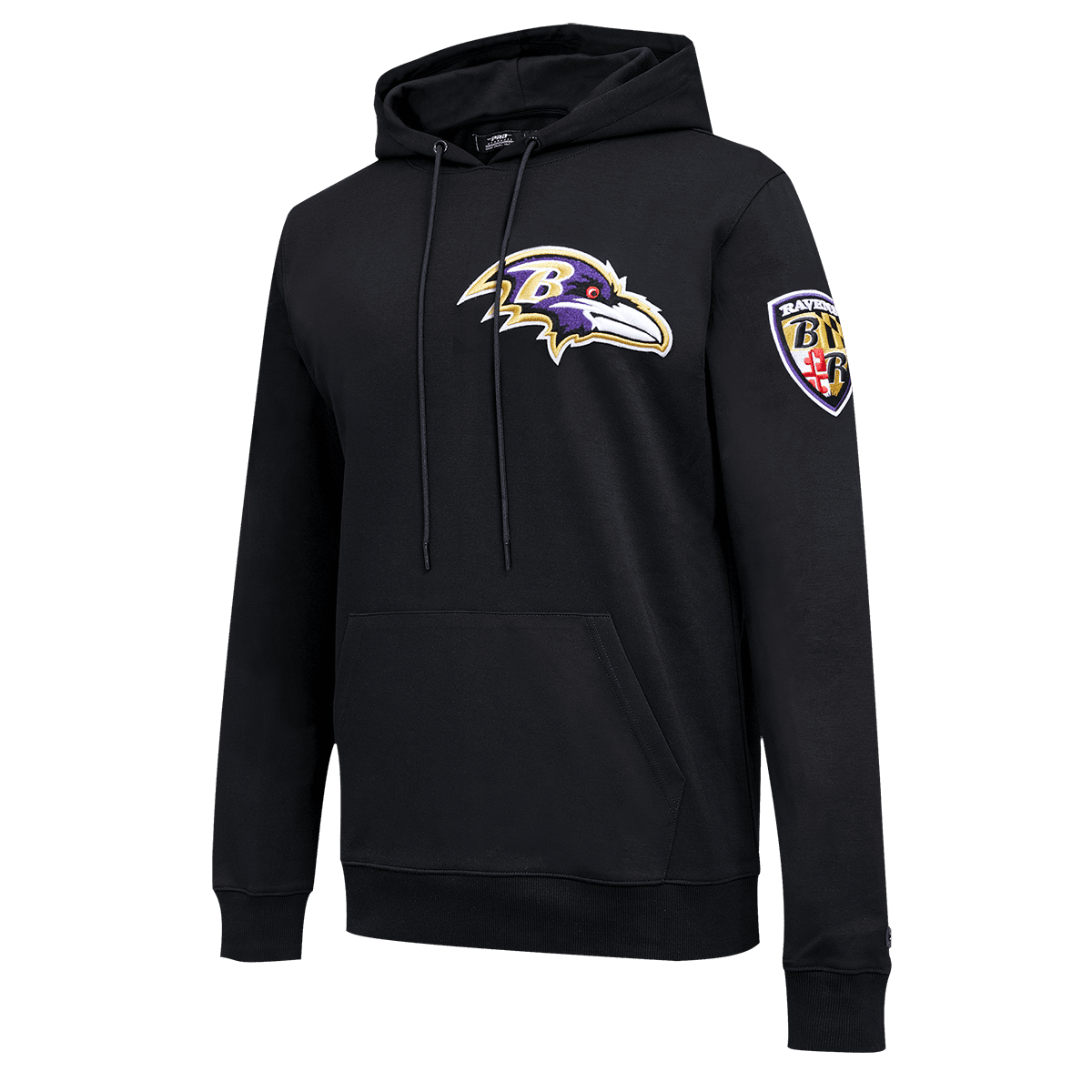 NFL BALTIMORE RAVENS CLASSIC CHENILLE MEN'S PULLOVER HOODIE (BLACK)