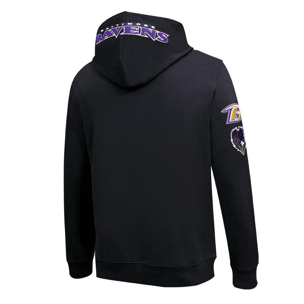 NFL BALTIMORE RAVENS CLASSIC CHENILLE MEN'S PULLOVER HOODIE (BLACK)