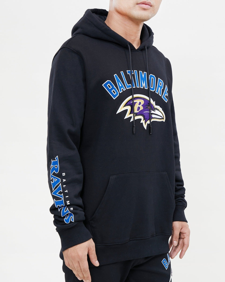 NFL BALTIMORE RAVENS CLASSIC MEN'S PULLOVER HOODIE (BLACK)