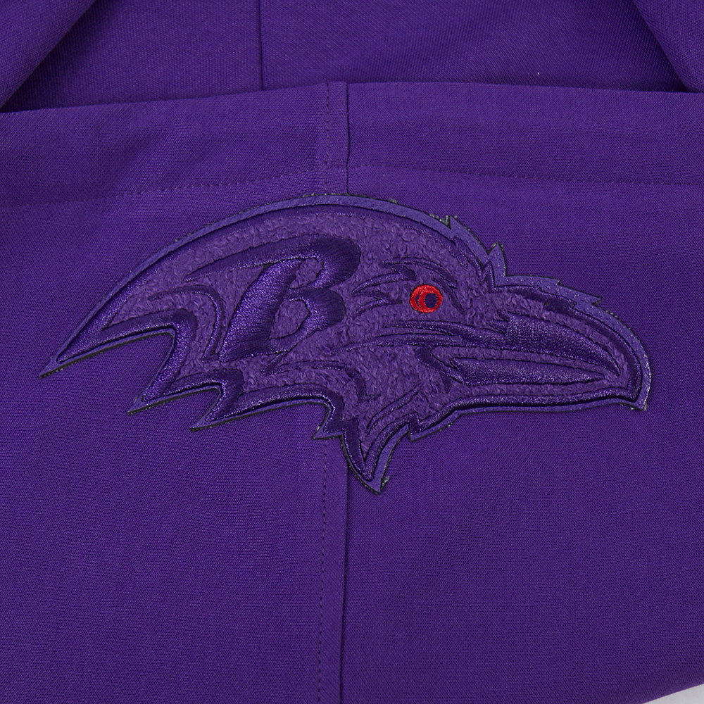 NFL BALTIMORE RAVENS TRIPLE TONAL CHANDAIL À CAPUCHON EN MAILLE DOUBLE (VIOLET)