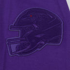 NFL BALTIMORE RAVENS TRIPLE TONAL CHANDAIL À CAPUCHON EN MAILLE DOUBLE (VIOLET)