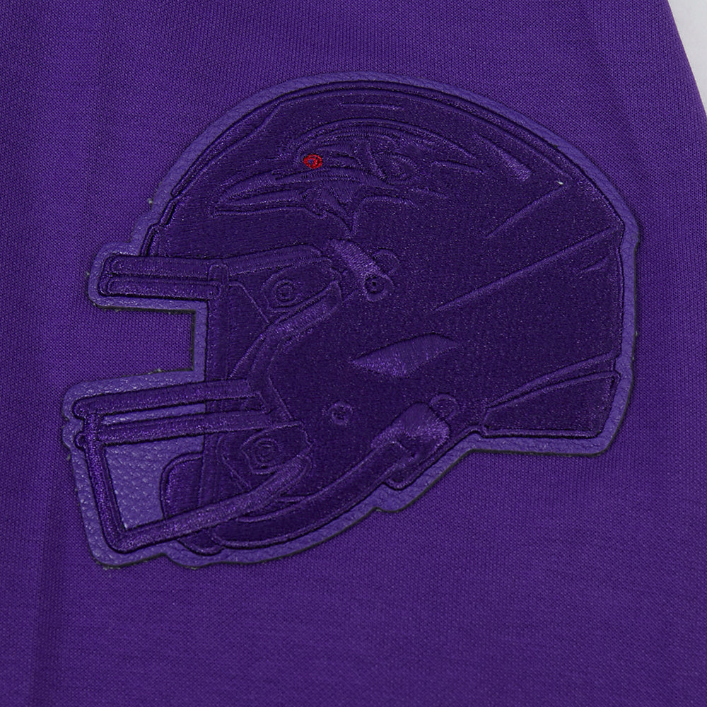 NFL BALTIMORE RAVENS TRIPLE TONAL CHANDAIL À CAPUCHON EN MAILLE DOUBLE (VIOLET)