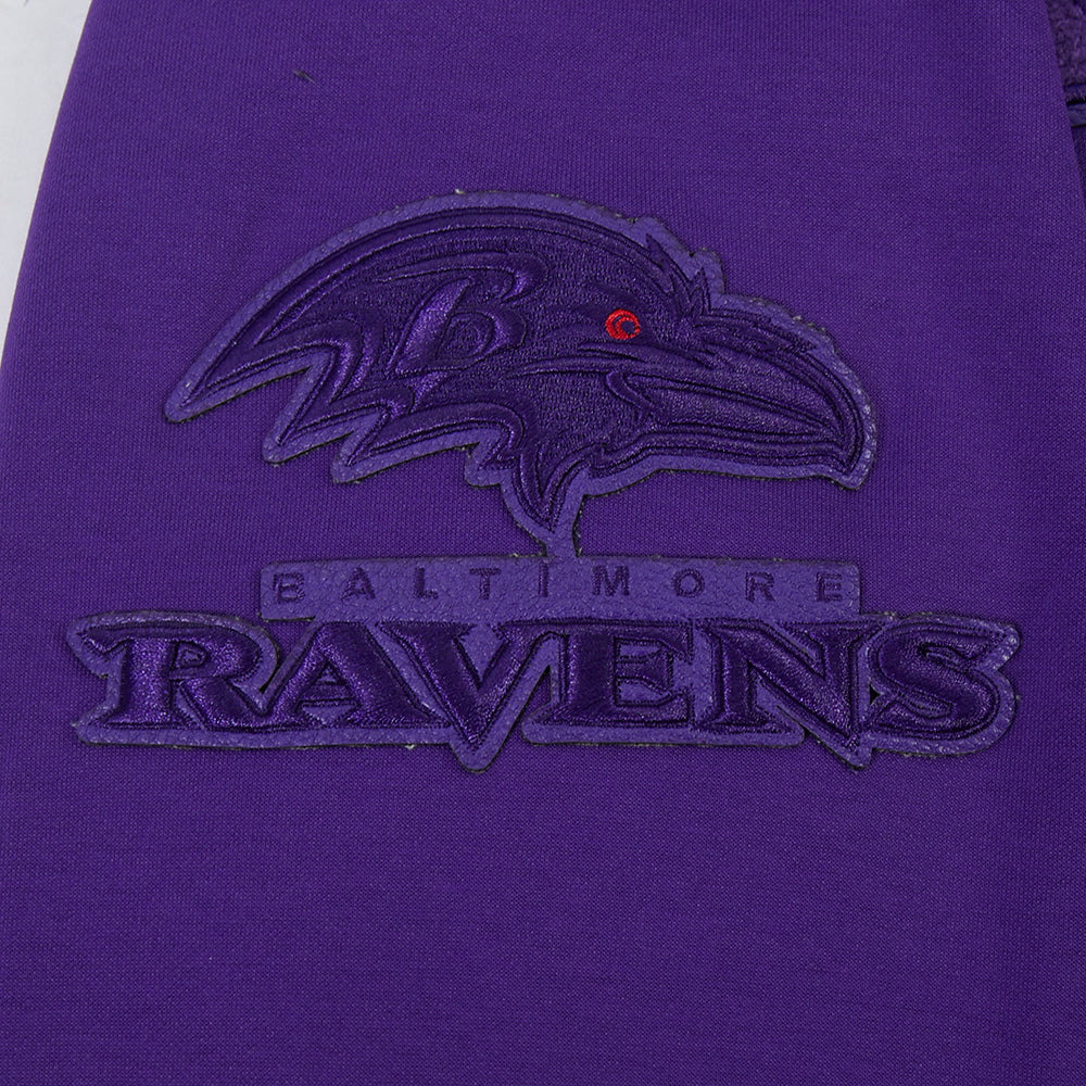 NFL BALTIMORE RAVENS TRIPLE TONAL CHANDAIL À CAPUCHON EN MAILLE DOUBLE (VIOLET)