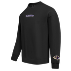 NFL BALTIMORE RAVENS WINGSPAN MEN'S DROP SHOULDER FLC CREWNECK (BLACK)