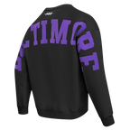 NFL BALTIMORE RAVENS WINGSPAN MEN'S DROP SHOULDER FLC CREWNECK (BLACK)