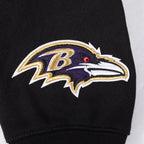 NFL BALTIMORE RAVENS WINGSPAN MEN'S DROP SHOULDER FLC CREWNECK (BLACK)