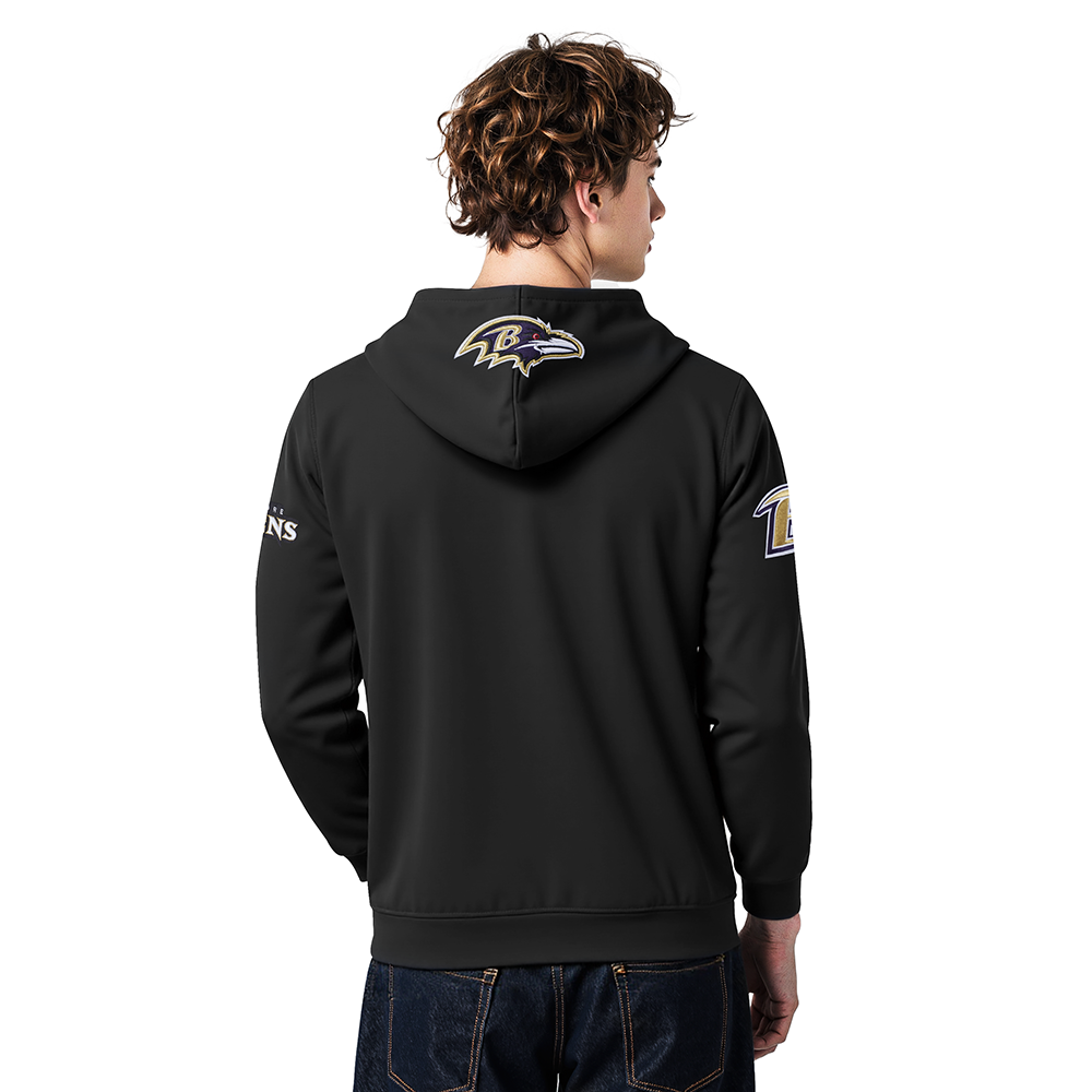 NFL BALTIMORE RAVENS CITY ARCH MEN'S FLC PO HOODIE (BLACK)