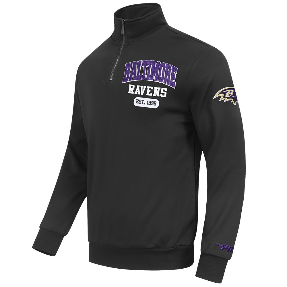 NFL BALTIMORE RAVENS CITY ARCH HAUT EN MOLLETON À GLISSIÈRE AU QUART POUR HOMME (NOIR)