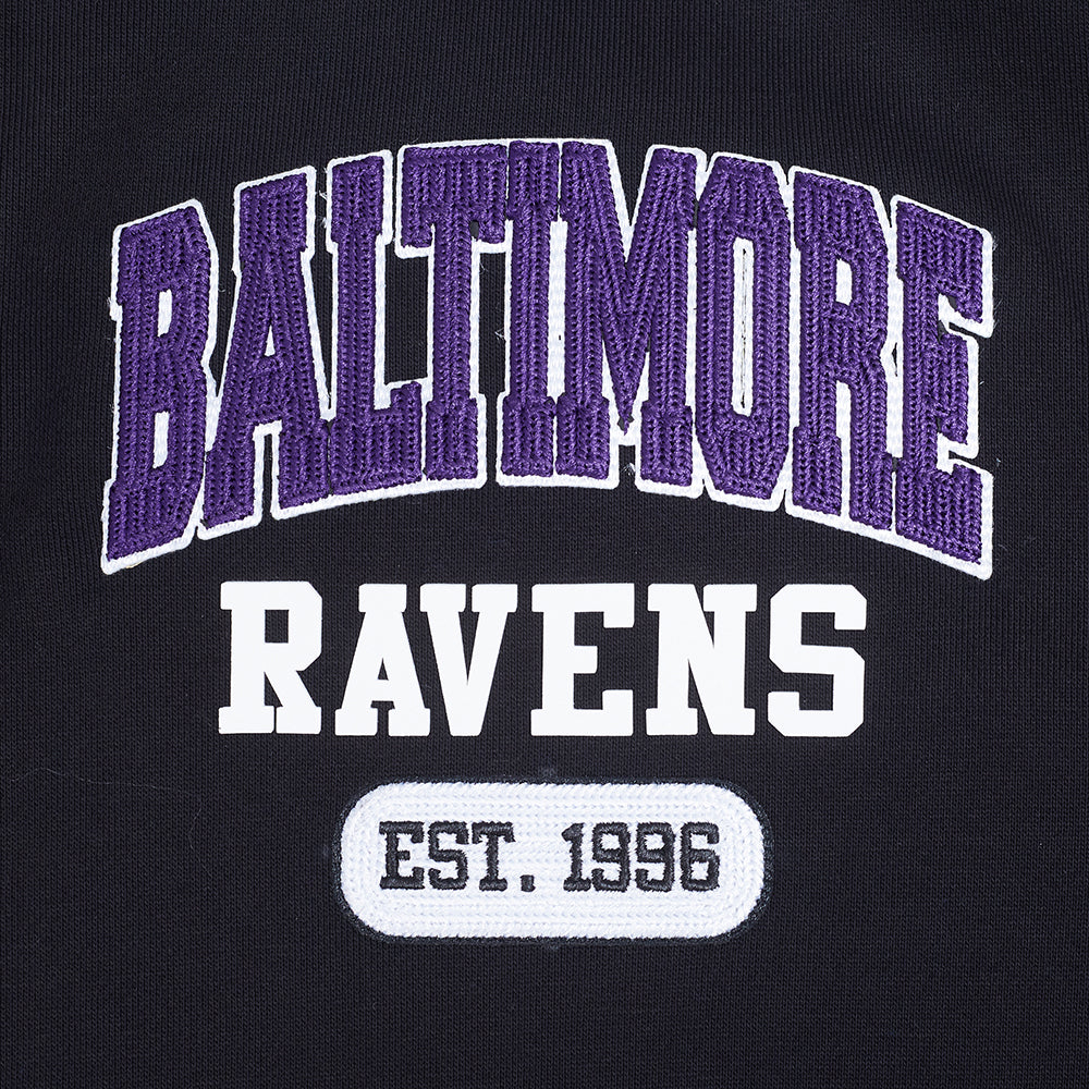 NFL BALTIMORE RAVENS CITY ARCH HAUT EN MOLLETON À GLISSIÈRE AU QUART POUR HOMME (NOIR)