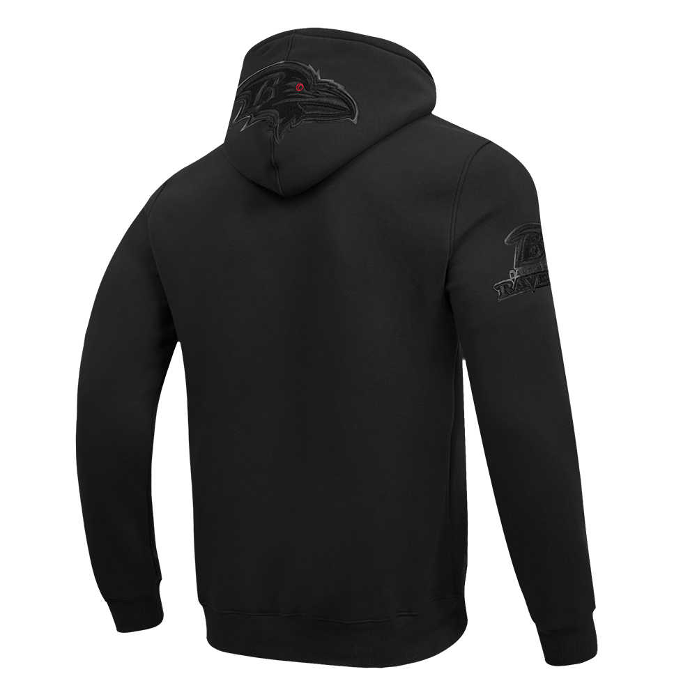 NFL BALTIMORE RAVENS TRIPLE BLACK MEN'S PULLOVER HOODIE (BLACK)
