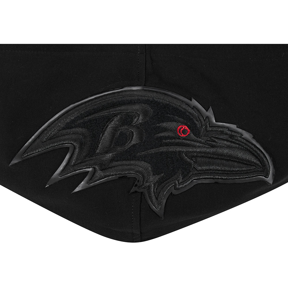 NFL BALTIMORE RAVENS TRIPLE BLACK MEN'S PULLOVER HOODIE (BLACK)