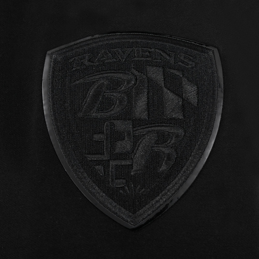 NFL BALTIMORE RAVENS TRIPLE BLACK MEN'S PULLOVER HOODIE (BLACK)