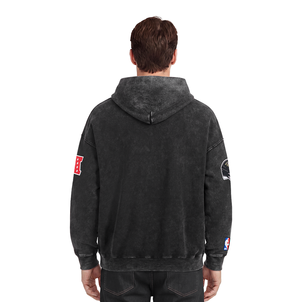 NFL BALTIMORE RAVENS FIRST TEAM MEN'S PULL OVER HOODIE (WASHED BLACK)