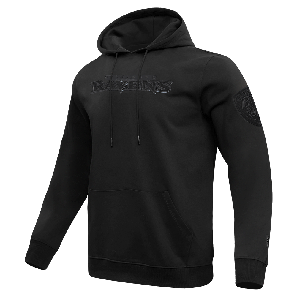 NFL BALTIMORE RAVENS TRIPLE BLACK LOGO HOODIE (TRIPLE BLACK)