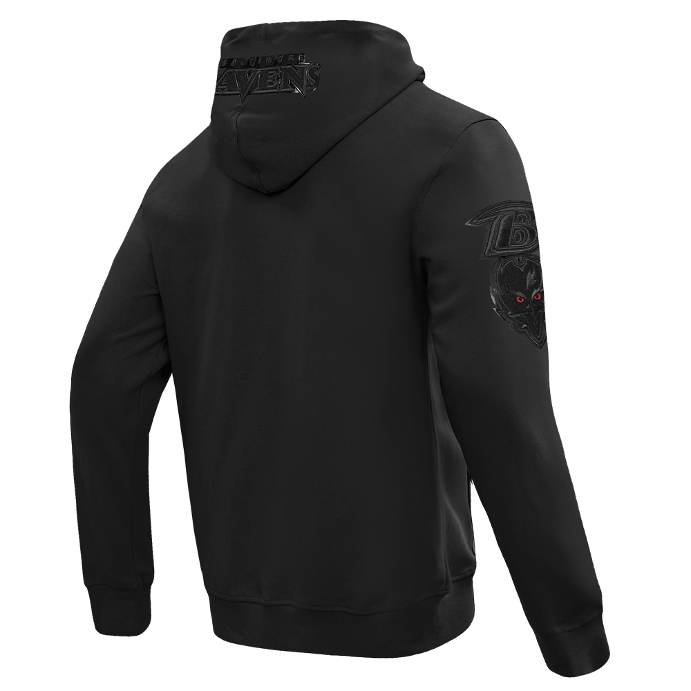 NFL BALTIMORE RAVENS TRIPLE BLACK CHANDAIL À CAPUCHON EN MAILLE DOUBLE À GLISSIÈRE POUR HOMME (TRIPLE NOIR)