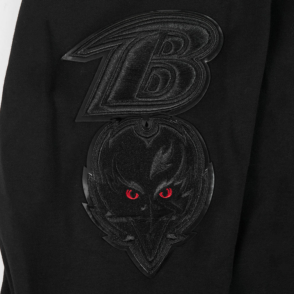NFL BALTIMORE RAVENS TRIPLE BLACK CHANDAIL À CAPUCHON EN MAILLE DOUBLE À GLISSIÈRE POUR HOMME (TRIPLE NOIR)