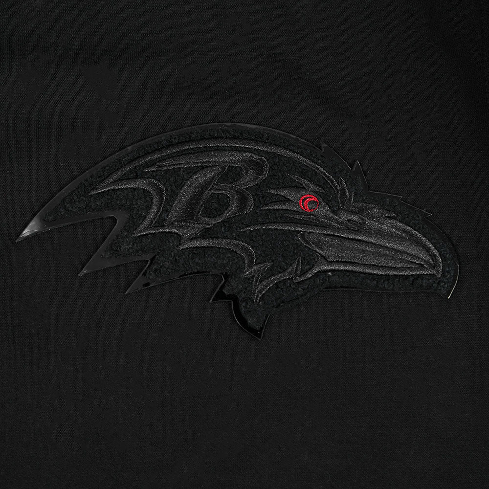 NFL BALTIMORE RAVENS TRIPLE BLACK CHANDAIL À CAPUCHON EN MAILLE DOUBLE À GLISSIÈRE POUR HOMME (TRIPLE NOIR)