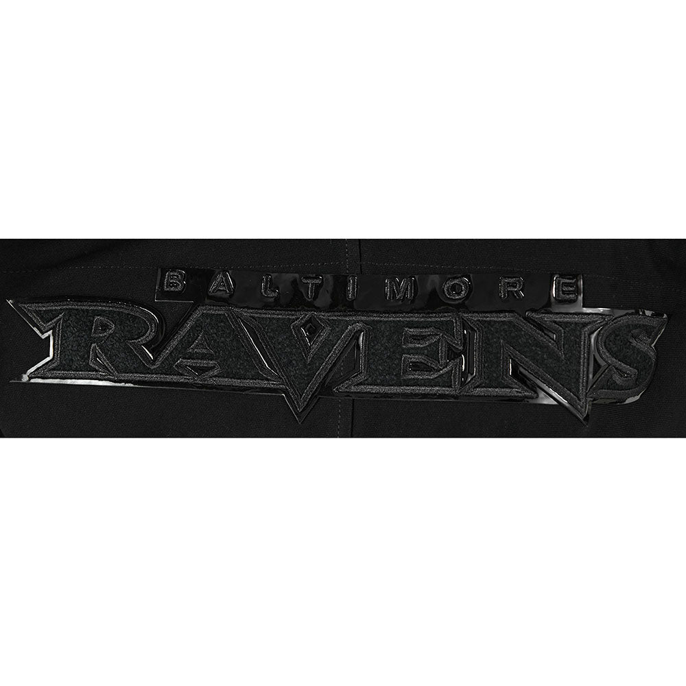 NFL BALTIMORE RAVENS TRIPLE BLACK CHANDAIL À CAPUCHON EN MAILLE DOUBLE À GLISSIÈRE POUR HOMME (TRIPLE NOIR)